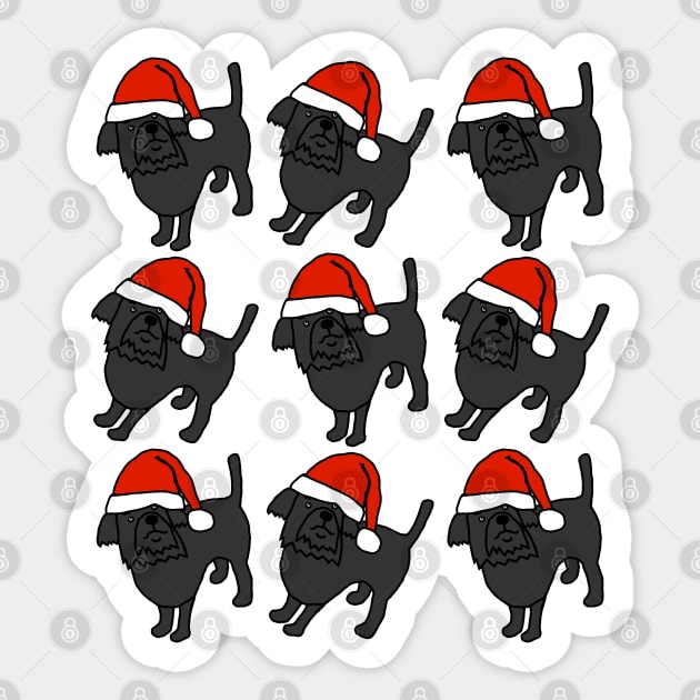 Nine Cute Christmas Santa Dogs Sticker by ellenhenryart